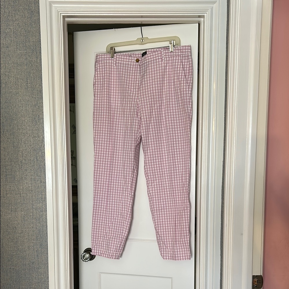 Talbots Pink Chino Pants Classic Gingham